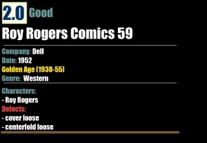 Roy Rogers Comics 59 (1952) GD Golden Age Dell