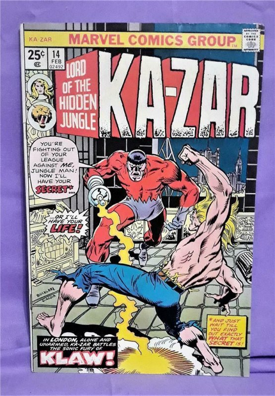 Doug Moench KA-ZAR Lord of the Hidden Jungle #14 Larry Hama KLAW (Marvel, 1976)!