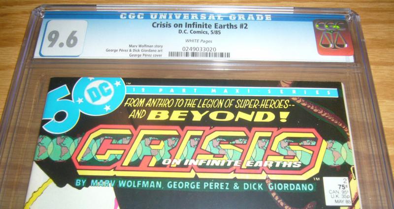 Crisis on Infinite Earths #2 CGC 9.6 marv wolfman - george perez - dc comics