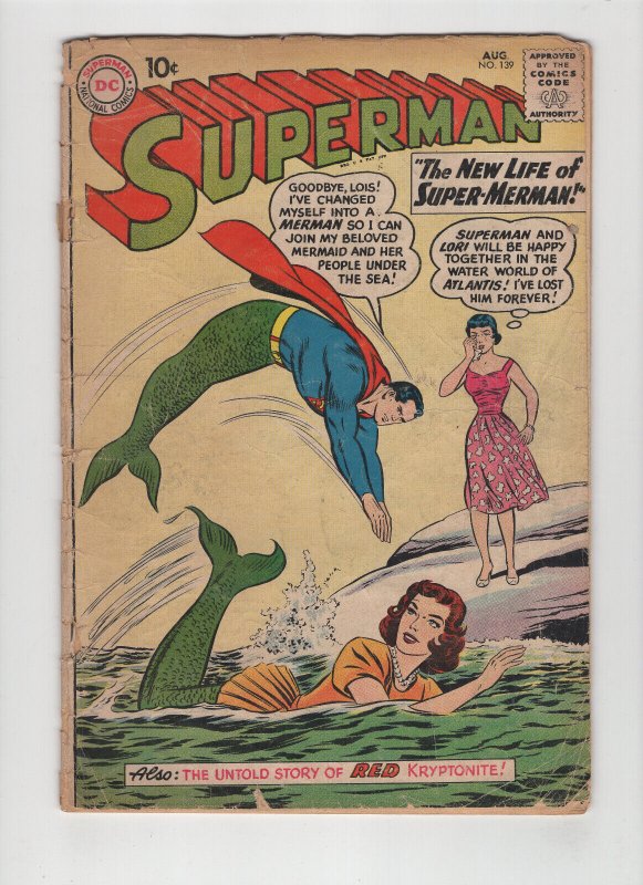 Superman #139 (1960, DC comics) Low Grade 