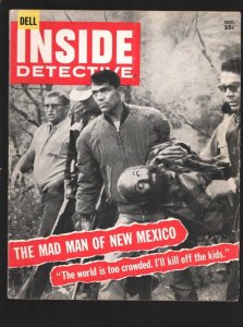 Inside Detective 1/1958-Crime scene cover'Mad Man of New Mexico-Mafia-Crime s...