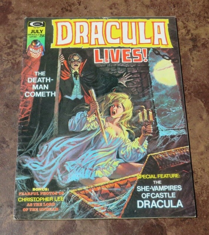 Dracula Lives #7 VG/FN 1974 Bronze Age Horror Magazine Death Man Cometh Vampires