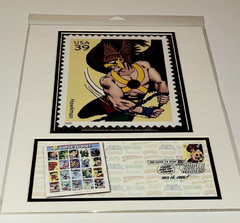 12×16 HAWKMAN DC 2006 Comic Con Stamp Art USPS/SDCC 1st DAY Art