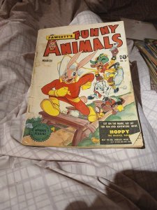 Fawcett's Funny Animals 27 1945-Hoppy The Marvel Bunny-superhero animals Ww2 Era