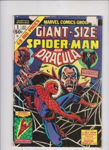 SPIDERMAN and DRACULA #1-GIANTSIZE-1974-MARVEL