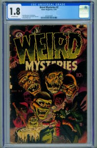WEIRD MYSTERIES #2 CGC 1.8 1952-Basil Wolverton-PRE-CODE HORROR-sick cover 46163