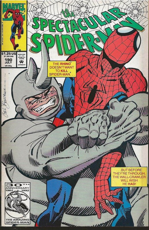 The Spectacular Spider-Man #190 Direct Edition (1992) - NM