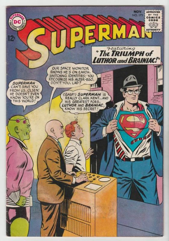 Superman #173 (Nov-64) VG/FN+ Mid-Grade Superman, Jimmy Olsen,Lois Lane, Perr...