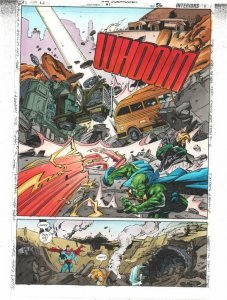JLA Superpower #1 p.56 Color Guide Art - Mark Antaeus vs Superman by John Kalisz