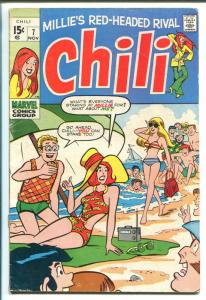 CHILI  #7 1969-MARVEL-MILLIE THE MODEL-FASHIONS-GOOD GIRL ART-SWIMSUIT-vg/fn