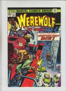 Werewolf By Night #21 FN; Marvel | save on shipping - details inside