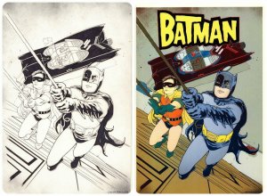 Batman and Robin 1966 TV Show Style Art for Print - Signed art by Jason Baroody