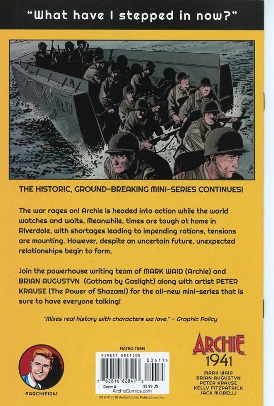 Archie 1941  Complete Set 1,2,3,4,5   9.0 (our highest grade)  Waid & Krause!