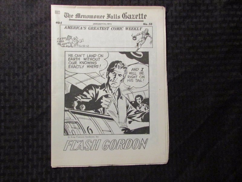 1973 MENOMONEE FALLS GAZETTE Comic Weekly #58 Jan 22 FN- 5.5 Flash Gordon