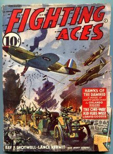 Fighting Aces November 1941- Hawks of the Damned- Goodis VG+