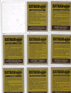 Mix Of 41 Batman Trading Cards/ Stickers Joker Jack Nicholson & Keaton 1989 J146