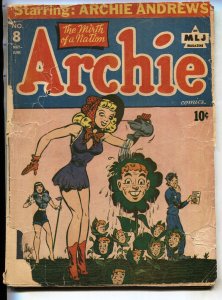 Archie Comics #8 1944- Golden Age MLJ comic book-Rare