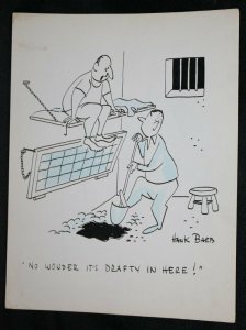 Prisoners Digging to Escape Gag - Signed art by Hank Baeb