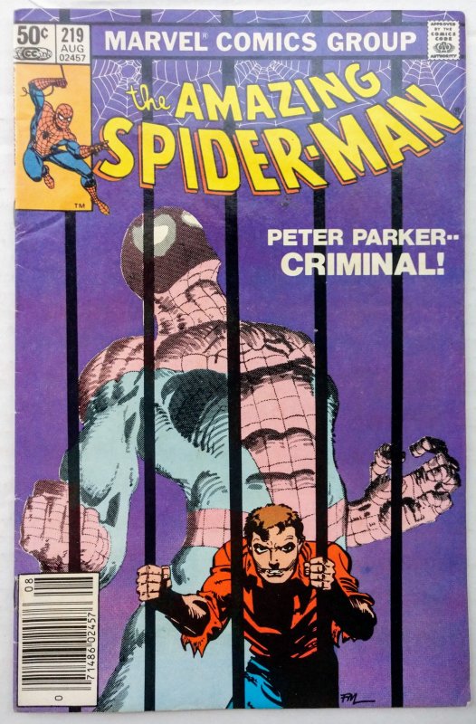 The Amazing Spider-Man #219 NEWSSTAND (FN/VF)(1981)