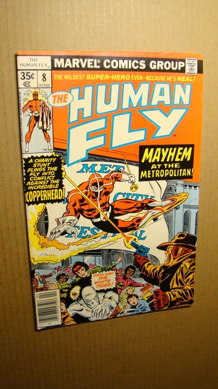 HUMAN FLY 8 *HIGH GRADE* VS COPPERHEAD BRONZE AGE 1977 MARVEL WHITE TIGER