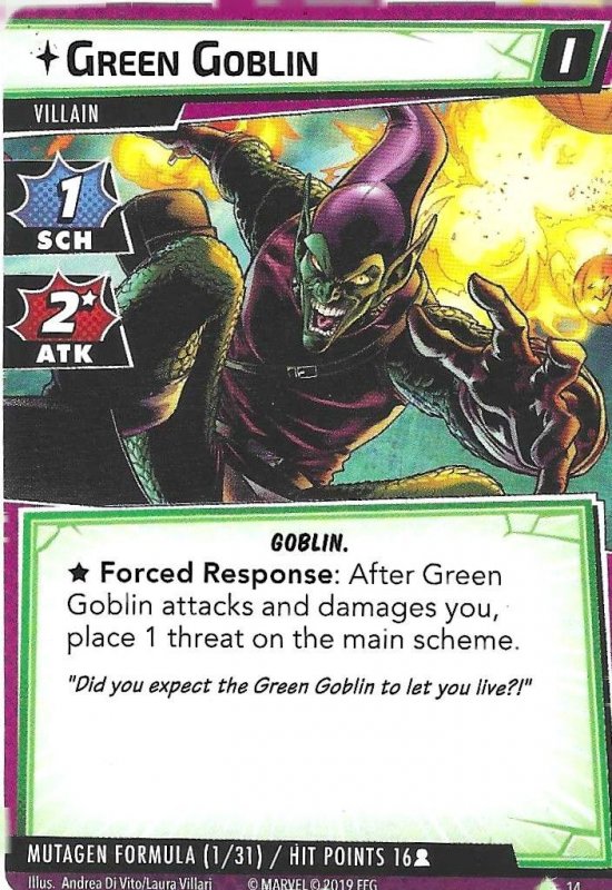 2021 Marvel Champions: Mutagen Formula - Green Goblin