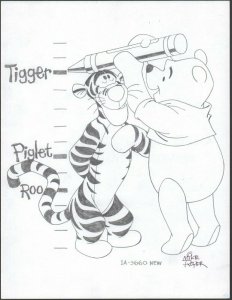 Winnie-the-Pooh Disney Pencil Drawing Concept Tigger Measuring art by Mike Royer