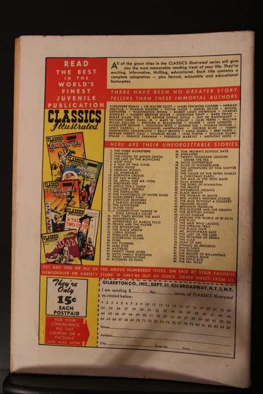 Classics Illustrated #85 (1951) High-Grade VF (O) Original HRN 85 Wythville CERT