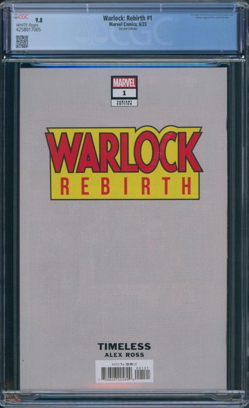 Warlock Rebirth #1 CGC 9.8 Alex Ross Timeless Thanos Marvel 2023 1st Eve Warlock