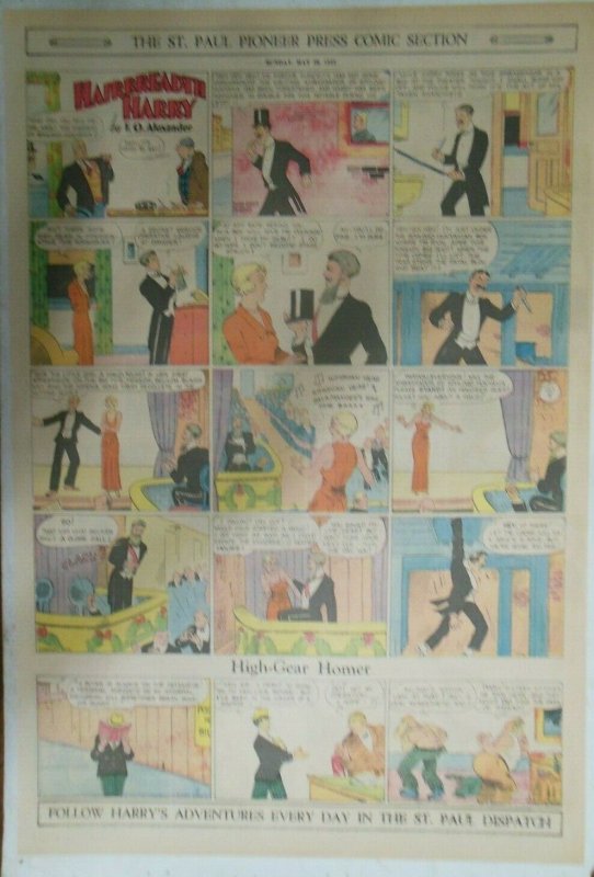 Hairbreadth Harry Sunday by F.O. Alexander from 5/29/1932 Full Page Size !