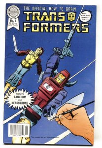 Official How To Draw Transformers #3 1987 Blackthorne comic book