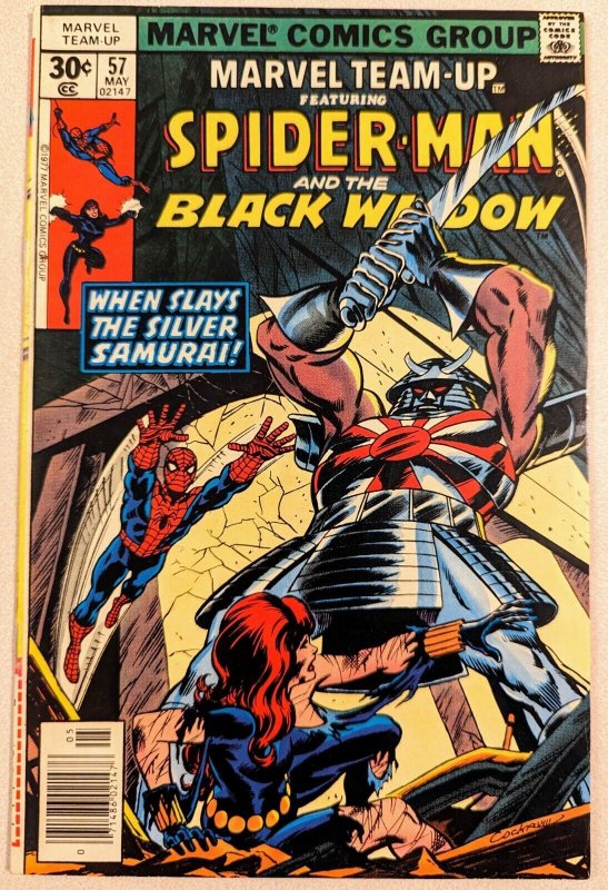 MARVEL TEAM-UP #57 VF- 7.5 Spider-Man Black Widow Silver Samurai