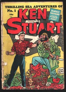 Thrilling Sea Adventures of Ken Stuart #1 1948-1st issue-Frank Borth art-Pira...