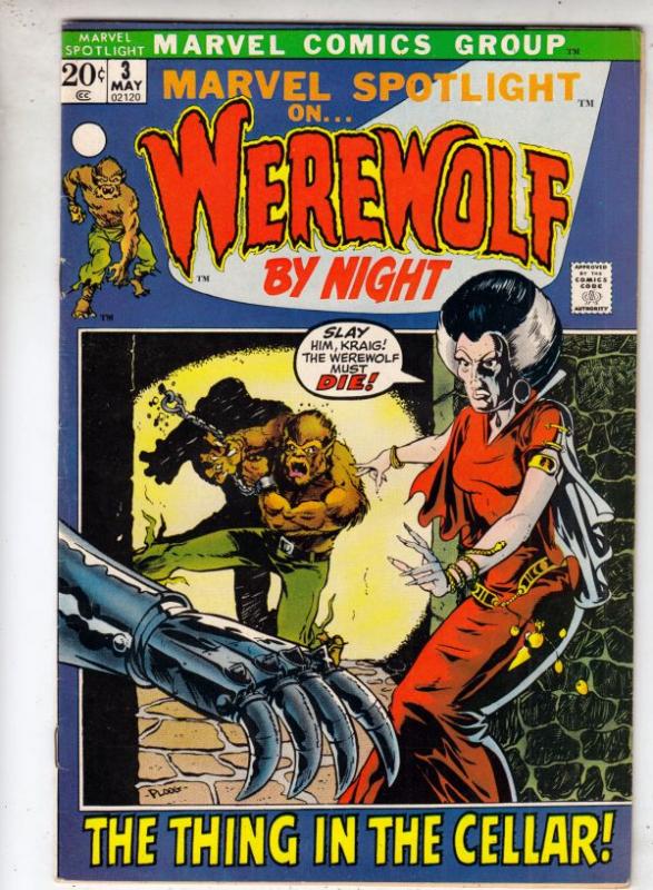 Marvel Spotlight on Werewolf by Night #3 (May-72) VF/NM+ High-Grade Werewolf