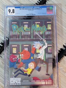 CGC 9.8 Rick and Morty #1 25th Anniversary Comic Book 2022 Oni Silver Foil Logo