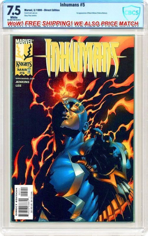 Inhumans #5 (1999) KEY! 1st APP of BLACK WIDOW*/Avengers Hawkeye Captain America