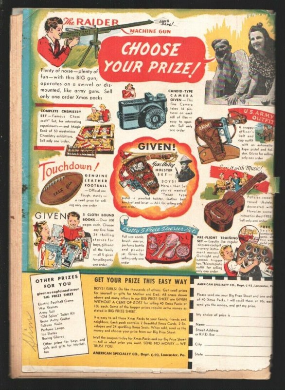 Don Winslow Of The Navy #8 1943- Hitler in war bonds ad- Shrunken heads -P/FR