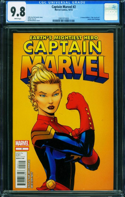 Captain Marvel #2 2012-First print CGC 9.8-Marvel- 2001511003