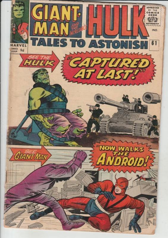 Tales to Astonish #61 (Nov-64) VG+ Affordable-Grade Giant-Man, Hulk