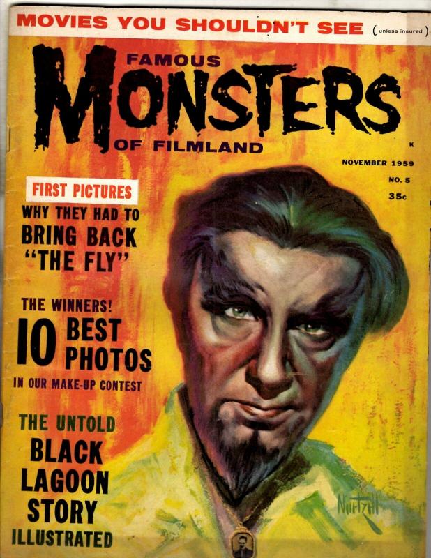 Famous Monsters Of Filmland # 5 VF- Warren Comic Book Magazine 1959 Vampires NE1