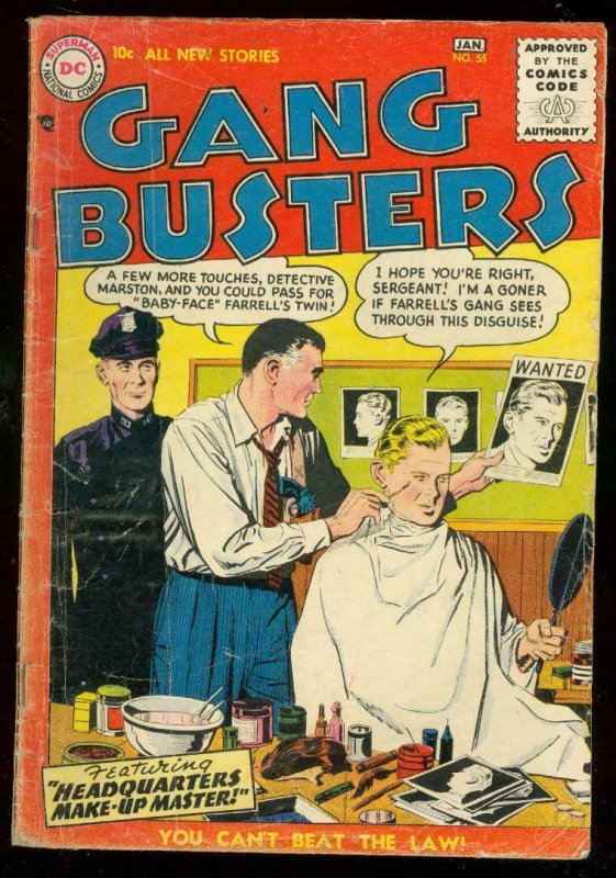 GANG BUSTERS #55 1957-DC COMICS-CRIME-POLICE DISGUISE G/VG