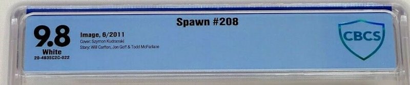 Spawn #208 Image 2011 CBCS 9.8 Low Print Run Equals Top CGC Todd McFarlane