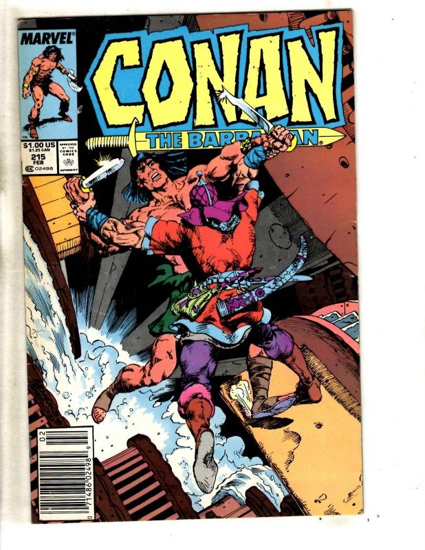 Lot Of 7 Conan Marvel Comic Books # 211 210 213 215 216 217 222 Barbarian JG6