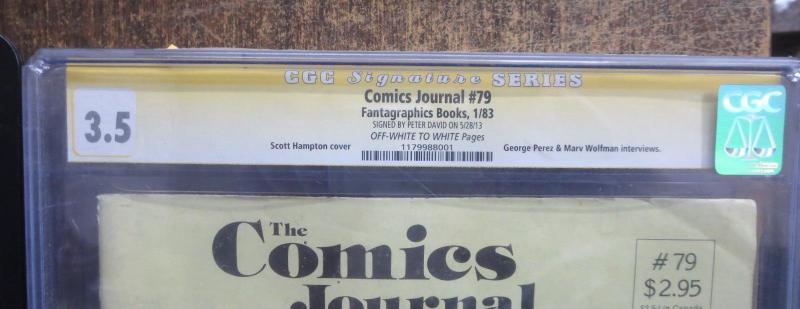 THE COMICS JOURNAL #79 CGC 3.5 Signed by Peter David, Scott Hampton Titans cover