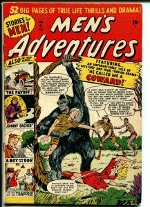 Men's Adventures #4 1950-Atlas-1st issue-giant ape-arson-crime-animal abuse-FN-