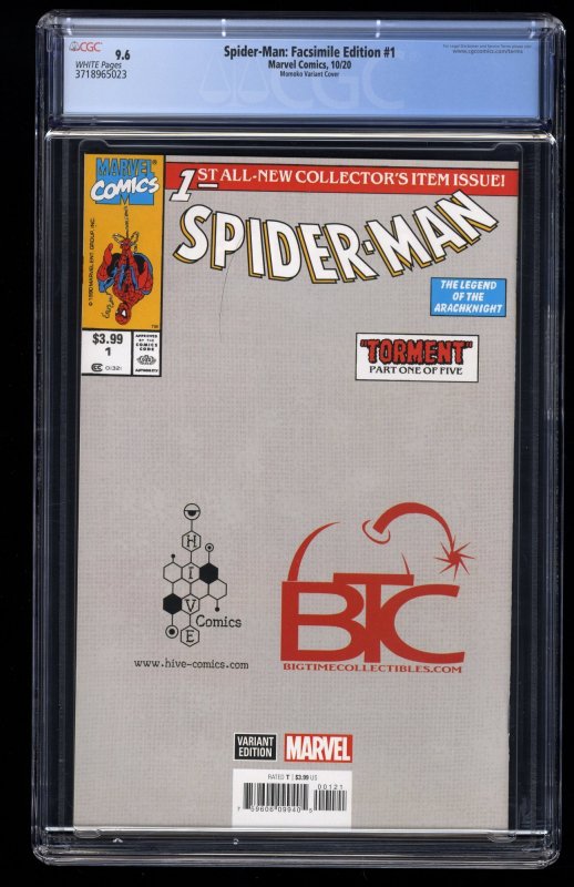 Spider-Man: Facsimile Edition #1 CGC NM+ 9.6 White Pages Momoko Variant