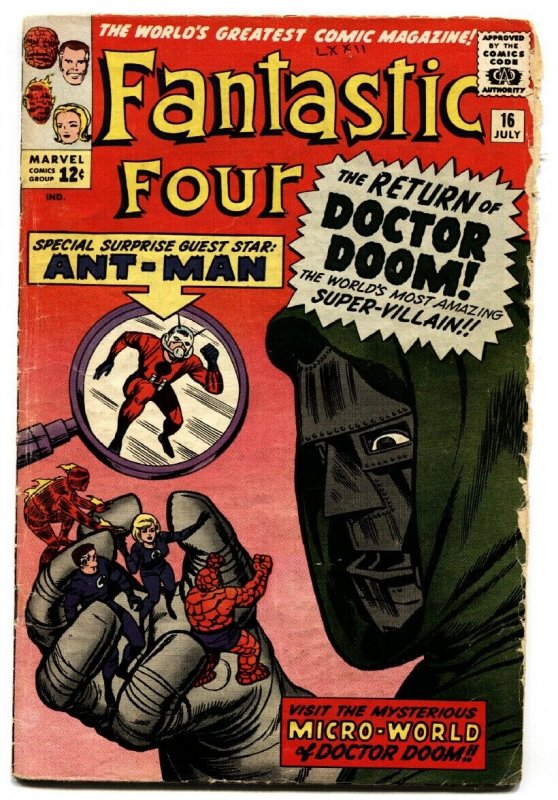 Fantastic Four #16 1963 Doctor Doom - 1st Ant-man Crossover- Marvel  G/VG