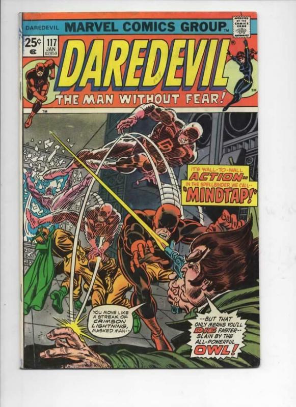 DAREDEVIL #117 FN+ Black Widow, Murdock, Owl, 1964 1975, more Marvel in store