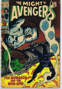 Avengers #62 ORIGINAL Vintage 1969 Marvel Comics 1st Man Ape Black Panther