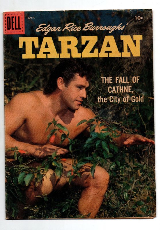 Tarzan #103 Gordon Scott photo cover - Edgar Rice Burroughs - Dell - 1958 -VG/FN