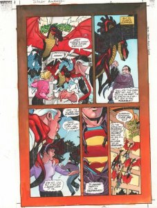 Silver Age #1 p.8 Color Guide Art - Superman vs. Dragons - 2000 by John Kalisz